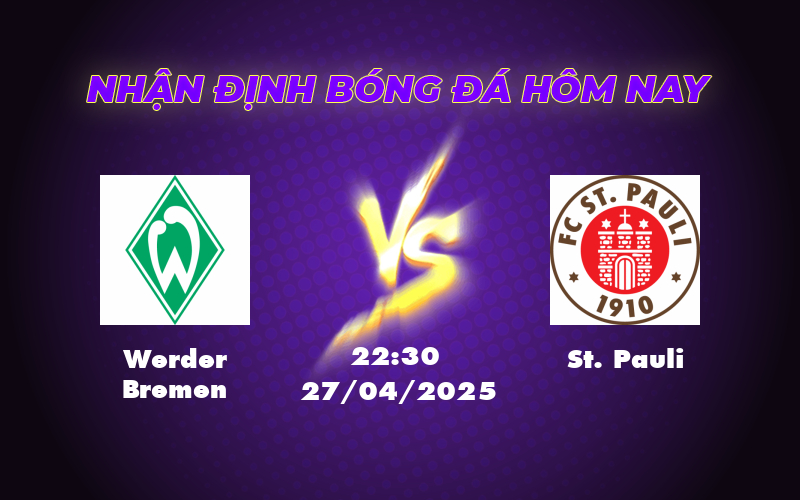 Nhận định soi kèo Werder Bremen vs St Pauli Cuộc đối đầu hấp dẫn tại Bundesliga 1 werder bremen st pauli 27 04 bundesliga