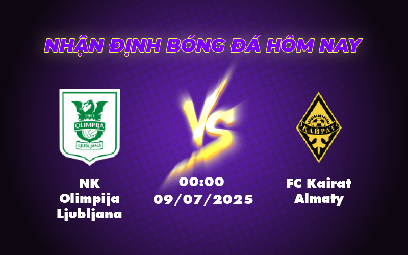 Nhận định soi kèo NK Olimpija Ljubljana vs FC Kairat Almaty Cuộc chạm trán hứa hẹn hấp dẫn 1 nk olimpija ljubljana fc kairat almaty 09 07 c1
